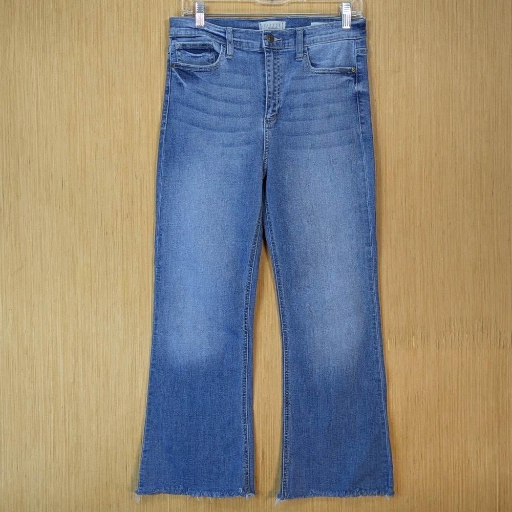 Harper Heritage Francesca's Blue Flared‎ Denim Raw Hem Jeans Womens 31 Retro